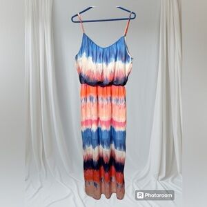 Bisou Bisou Multicolored Maxi Dress Size 16
